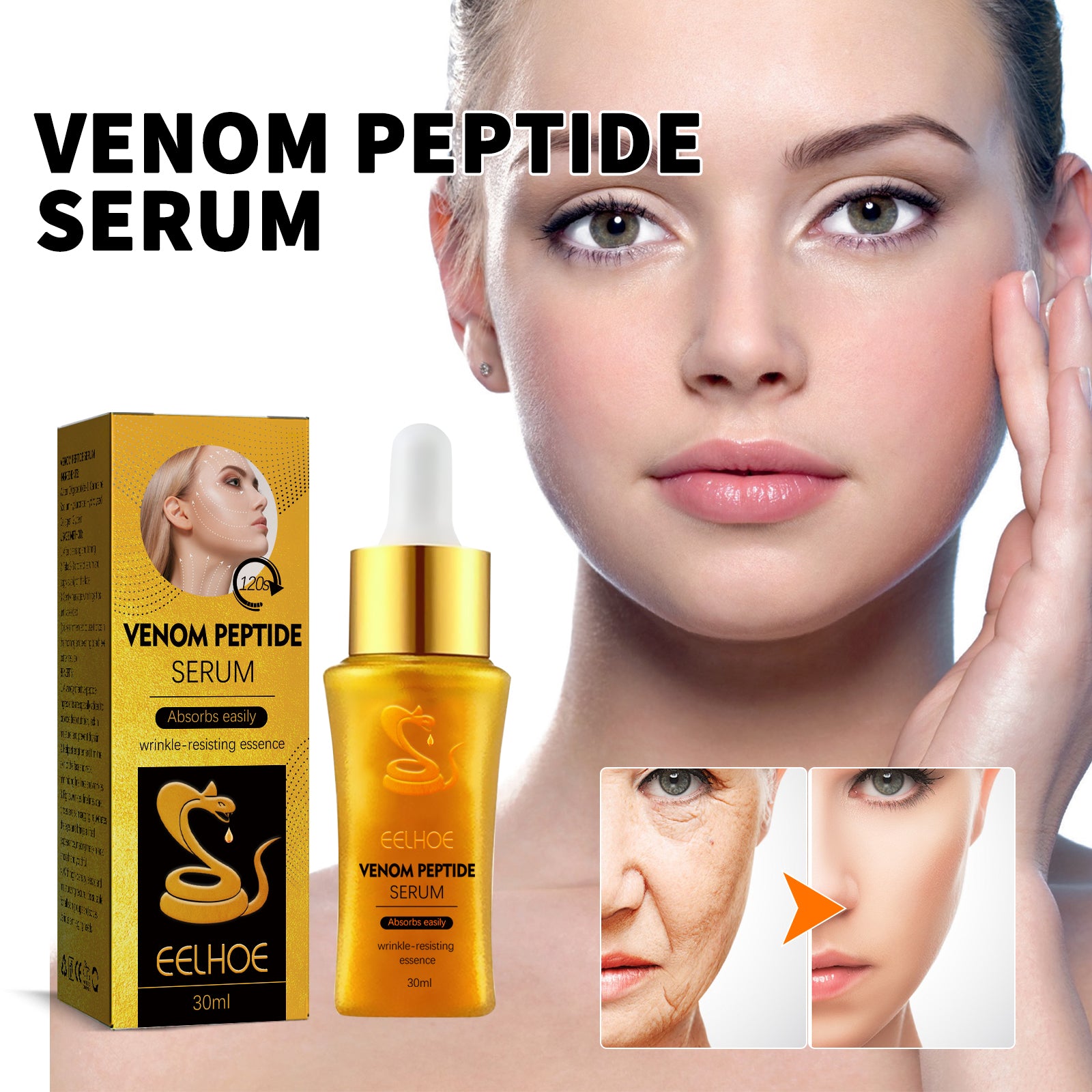 EELHOE Anti-Aging Essence Reduces Fine Lines Under Eyes And Wrinkles Facial Skin Firming And Moisturizing Anti-Wrinkle Essence