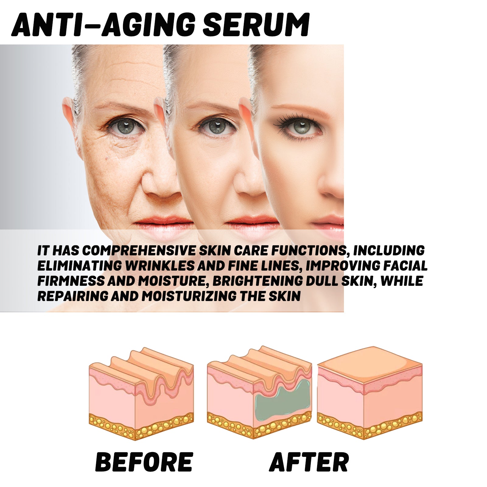 Anti-Aging Serum, Lighten Fine Lines On The Face With Line Hydrating Anti-Wrinkle Serum
