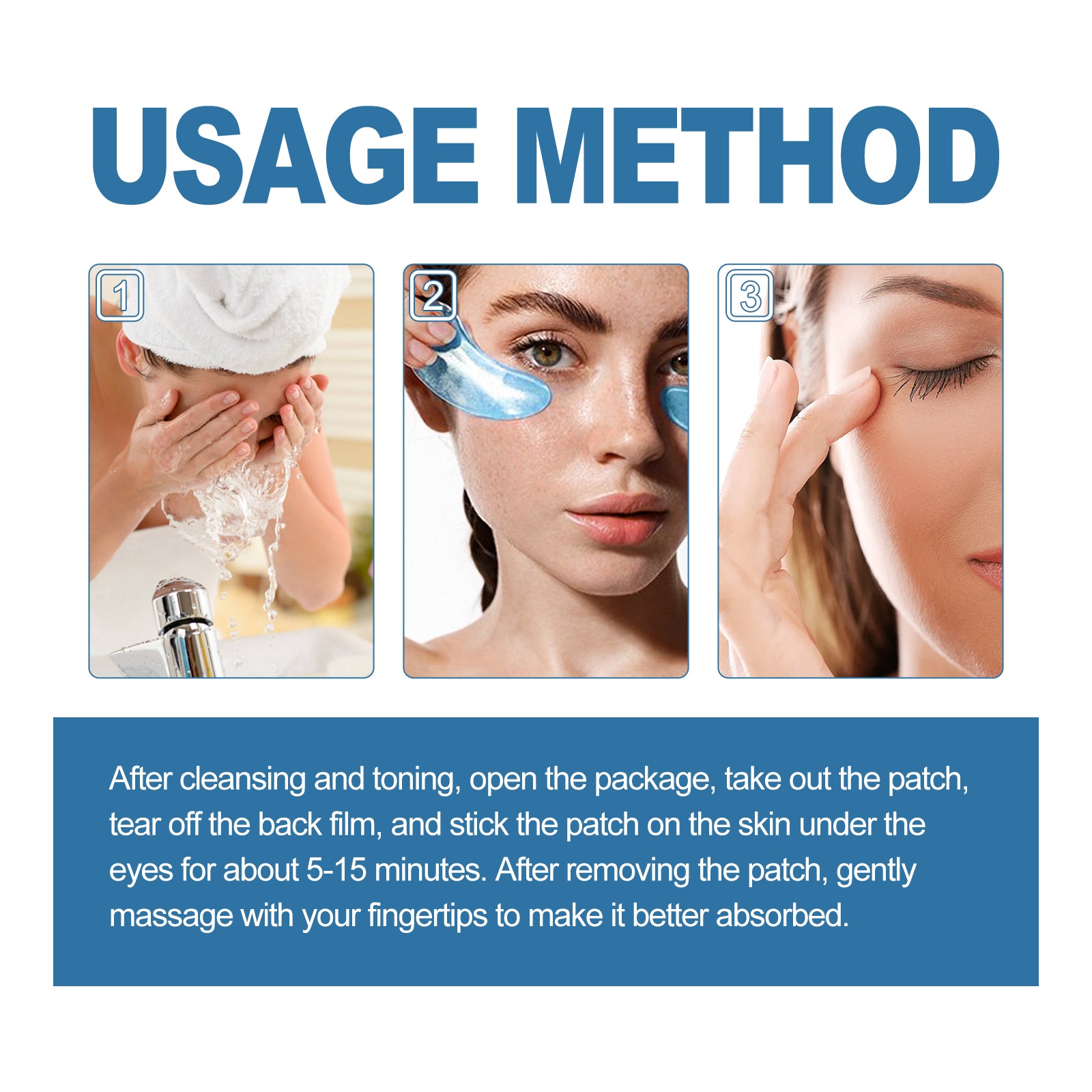 EELHOE Eye Gel Patch Moisturizes Skin And Lighens Fine Lines, Bags, Dark Circles, Anti-Aging And Anti-Wrinkle Eye Mask