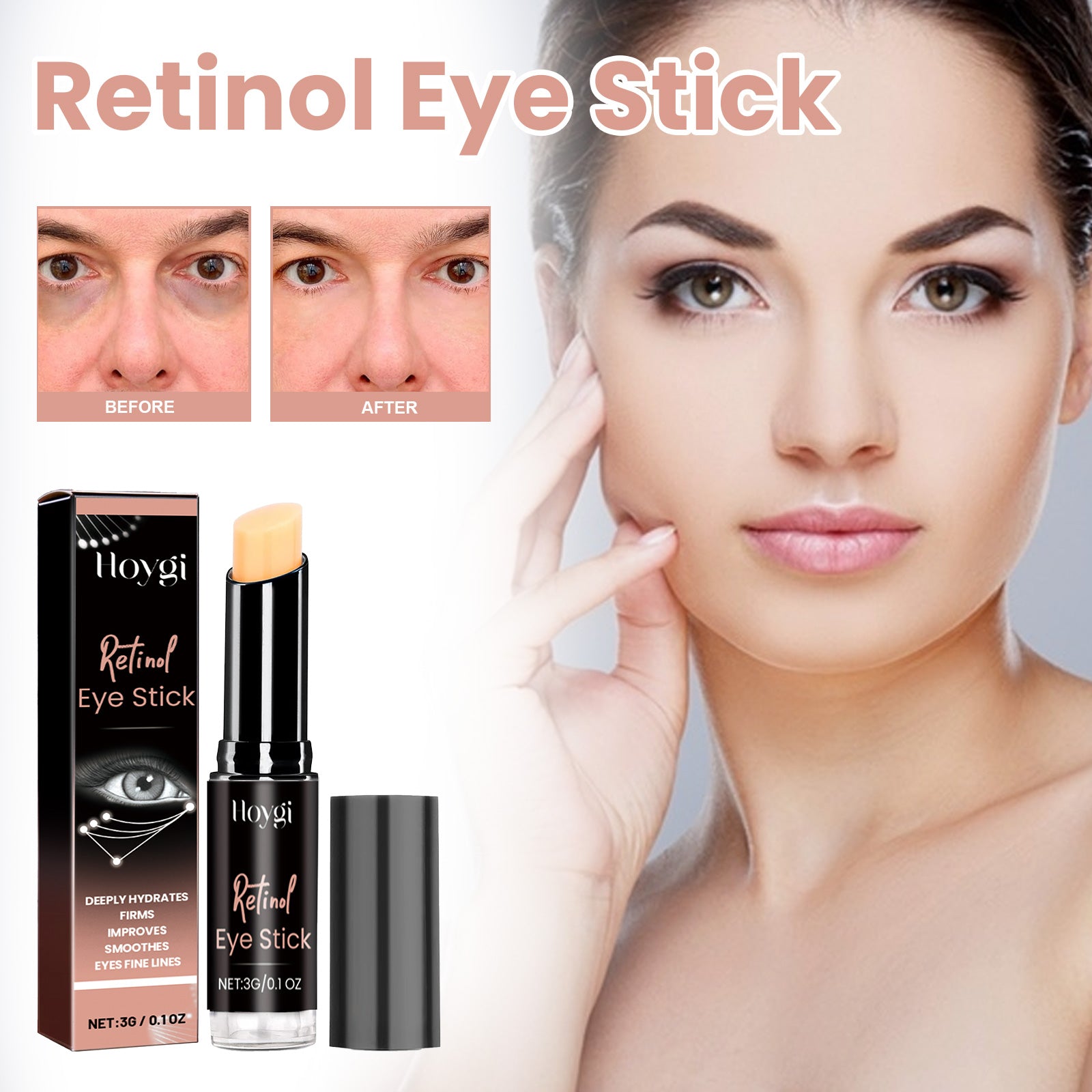 Retinol Eye Stick, Brightening And Firming Skin Around Eyes Fade Eye Lines Dark Circles Anti-Aging Eye Cream