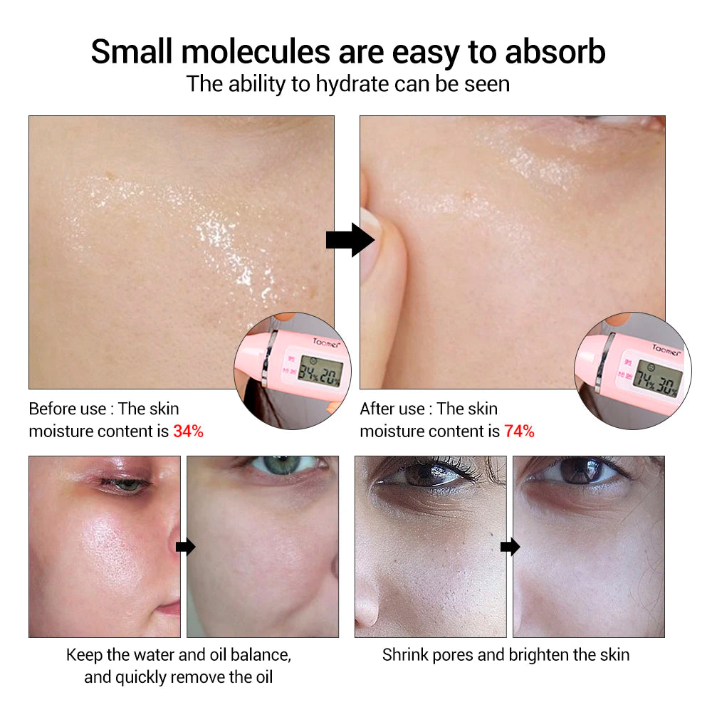 VIBRANT GLAMOUR Hyaluronic Acid Face Serum Anti-Aging Shrink Pore Whitening Moisturizing Essence Face Cream Dry Skin Care 15ml